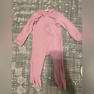 Kate Quinn Long sleeve zipper footie pajama, lavender ice, beechwood modal